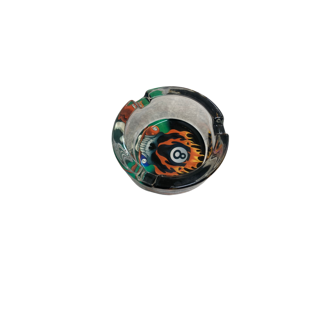 Glass Ashtray With Skullprint