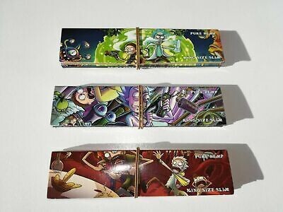 New Rick And Morty Pure Hemp Rolling Papers King Size +tips