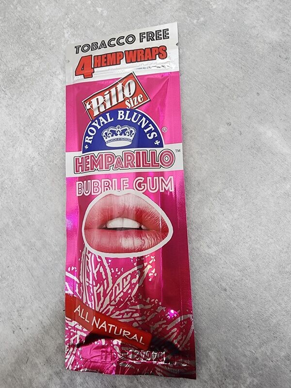 4-PACK BUBBLE GUM HEMP WRAPS - TOBACCO FREE