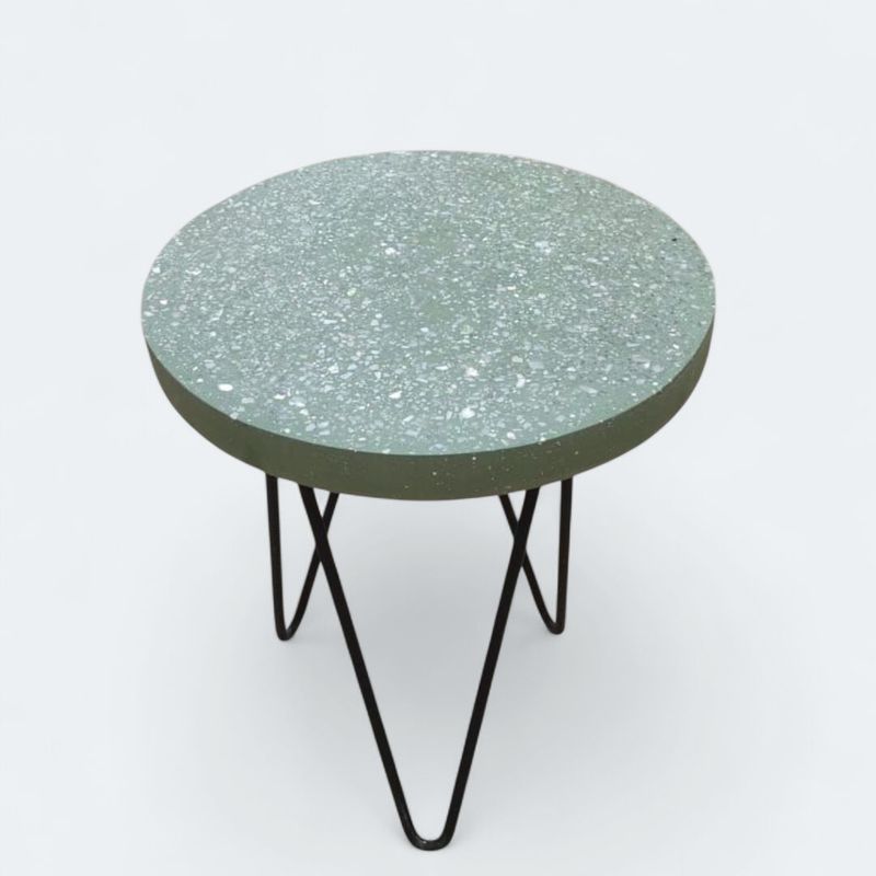 Olive Green Terrazzo Side Table