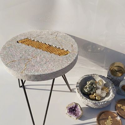 Golden Lego Side Table