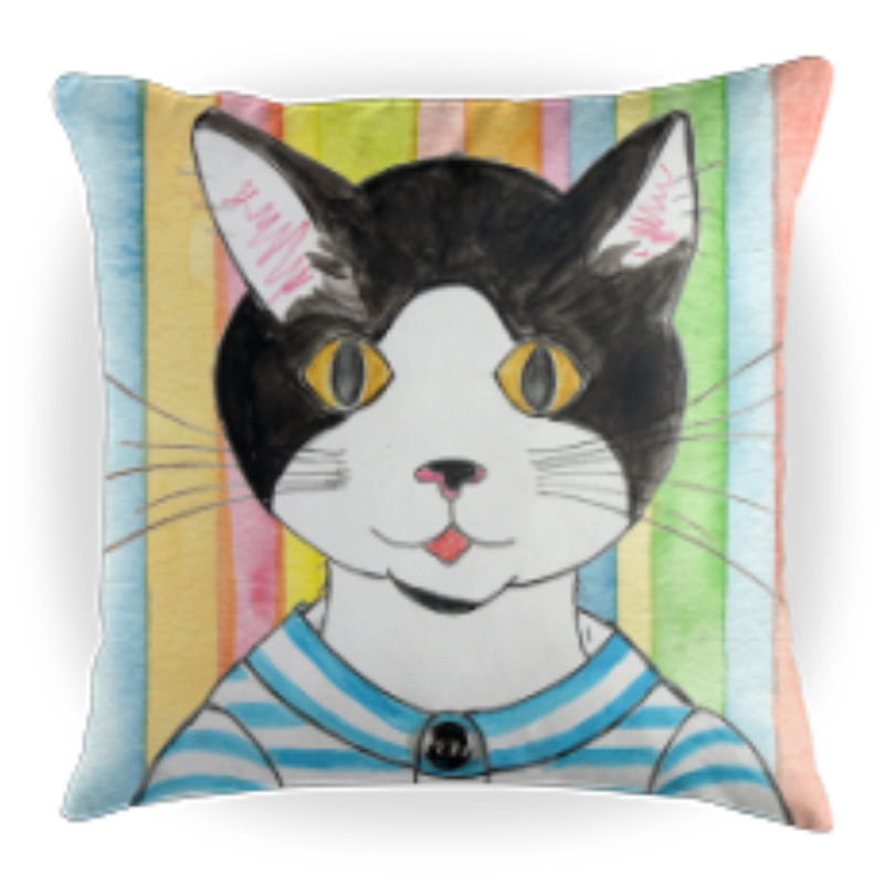Porg the Cat - Kids Cat Pillow - 16 x 16 Children's Decorative Pillows - Kids Throw Pillows