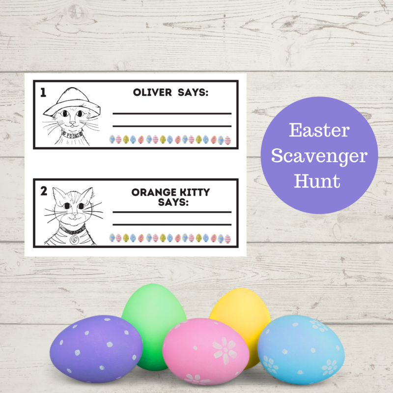 Oli Kids Co Easter Game Scavenger Hunt for Kids, Easter Games Printable for Toddlers, Preschool, & Kids, Scavenger Hunt Clue Strip Cards