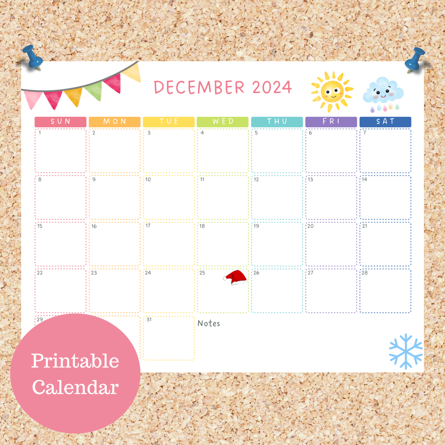 Oli Kids Co December 2024 Printable Calendar, Downloadable Calendar, Cat Calendar, Instant Download, Print at Home