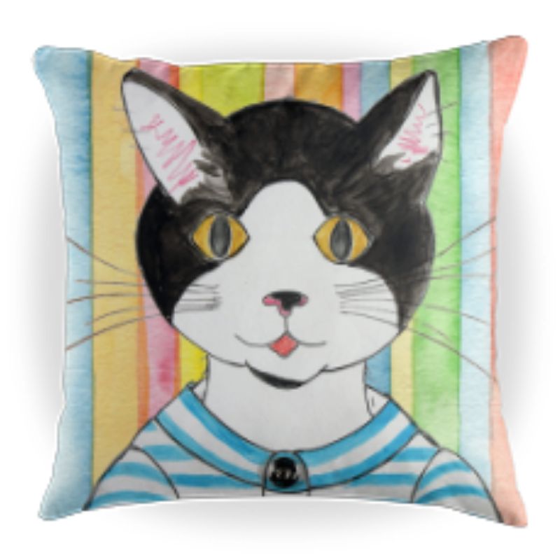 Porg the Cat - Kids Cat Pillow - 16 x 16 Children's Decorative Pillows - Kids Throw Pillows