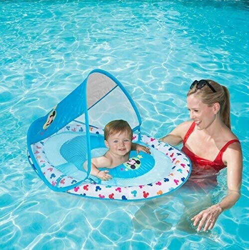 SwimWays Baby Spring Flotteur avec auvent Mickey Mouse