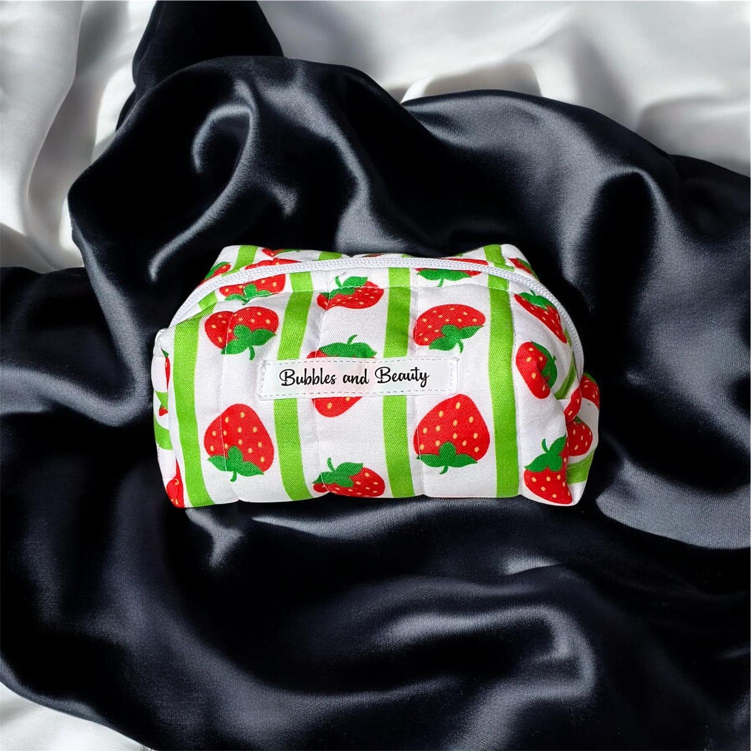 Mini handmade boxy makeup bag