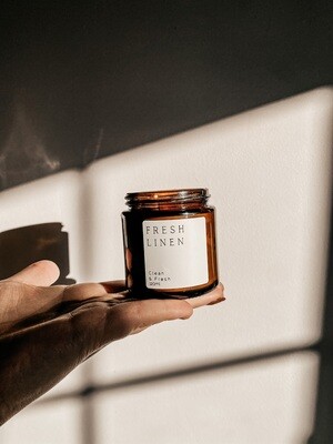 120ml l Amber Glass Jar Candle | Vegan Soy Wax | Crackling Wooden Wick