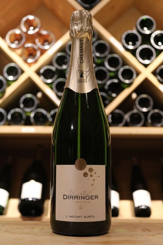 Crémant d'Alsace brut, cépage Pinot blanc - vin effervescent L'Instant Subtil