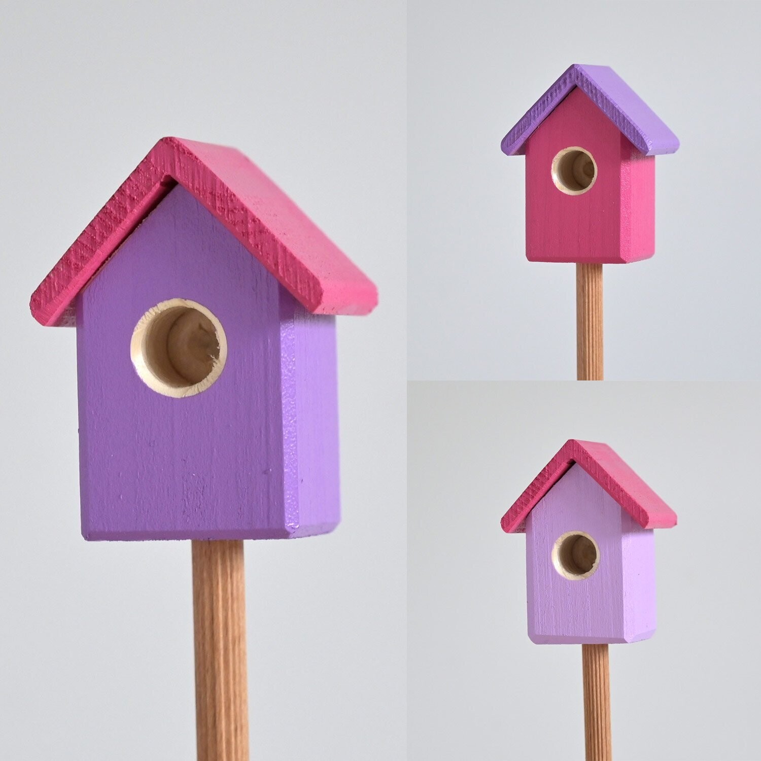 Hummelbudn 3er Set - Dekoration für den Blumenkasten, Balkon, Garten - Set 6