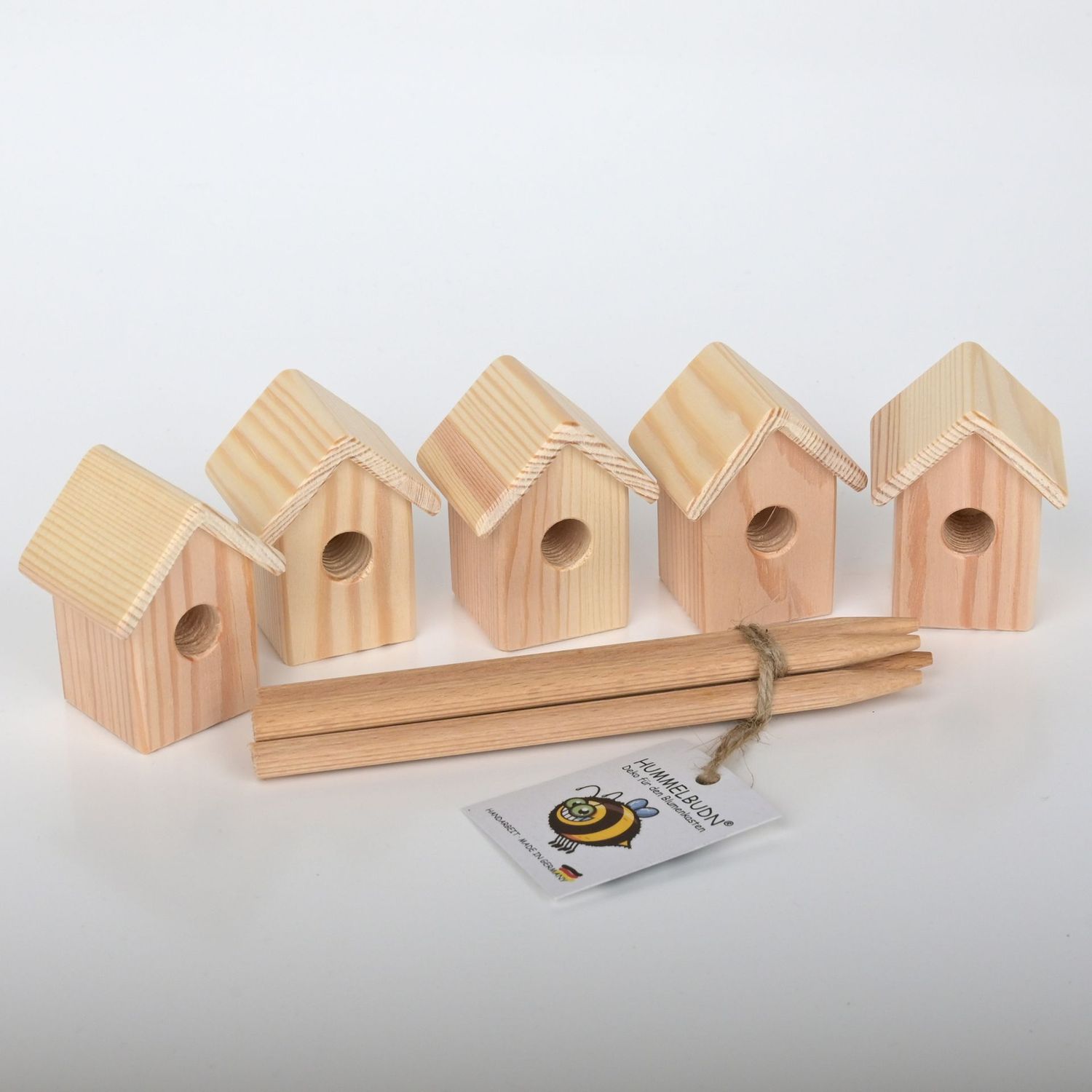 DIY Hummelbudn 5er Set - Dekoration zum selbst bemalen