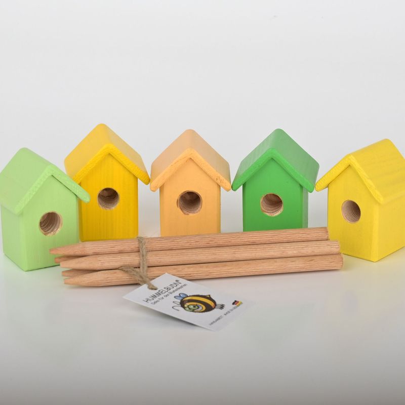 Hummelbudn 5er Set - Dekoration für den Blumenkasten, Balkon, Garten