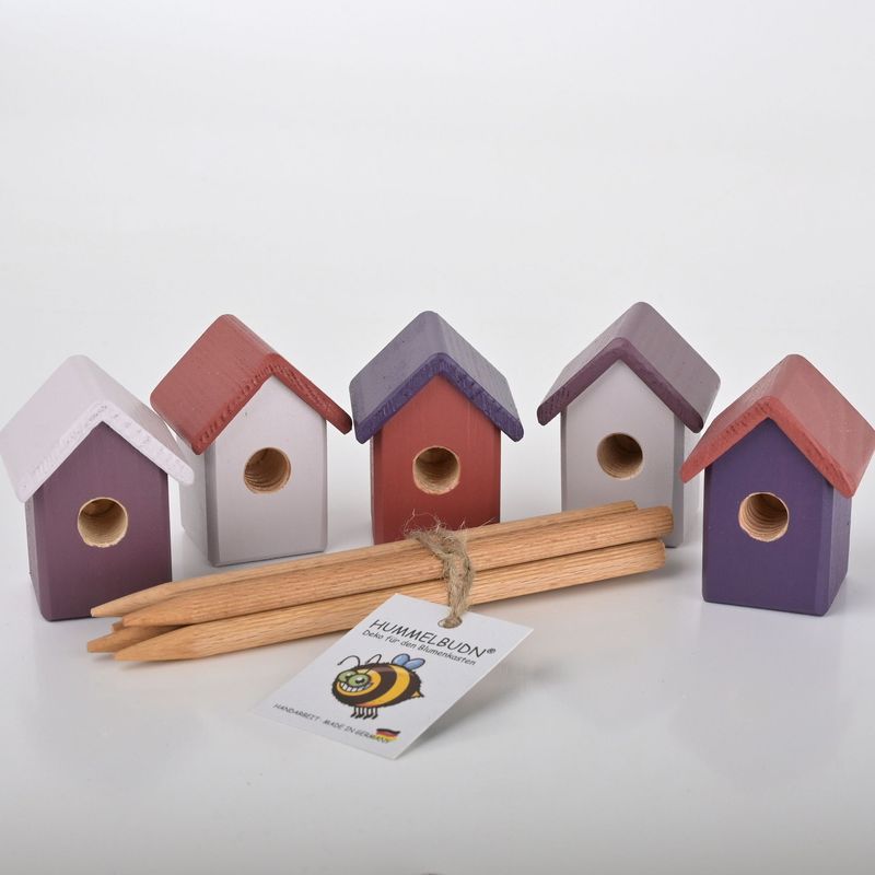 Hummelbudn 5er Set - Dekoration für den Blumenkasten, Balkon, Garten