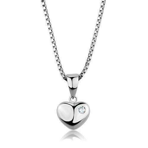 JEWELlux® 3W825- Chain Pendant Rhodium Women AAA Grade CZ Clear