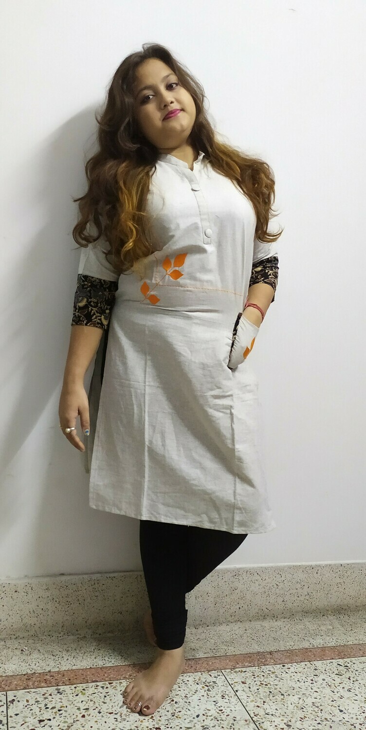 Nandonik Grey Kurti with pocket