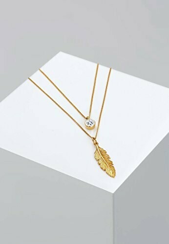 Elli Collana per donna piuma boho cristallo Argento Sterling