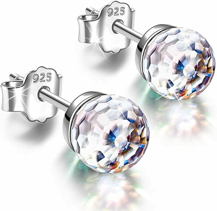 Orecchini da Donna Fantastic World Series, Argento Sterling 925, 6-8mm Cristalli da Swarovski