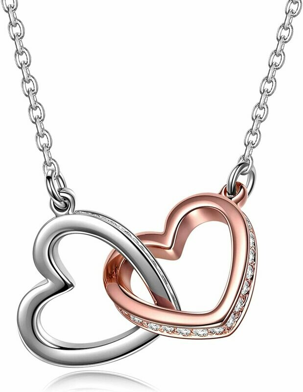 Kami Idea Collane da Donna - Il Mio Fatidico Amore - Ciondolo Cuore a Cuore, Gioielli da Donna, Cristalli di Swarovski