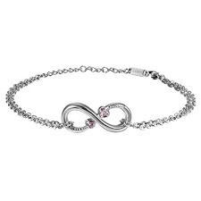 OIDEA Bracciale Braccialetto Donna Bracciale Acciaio Inox Simbolo Infinito Mosaico zircone,Colore a Scelta