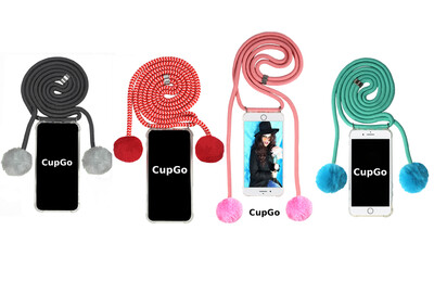CupGo® Handy Umhängetasche geeignet für iPhone se 2020 Hülle und als Handykette iPhone 8 und 7