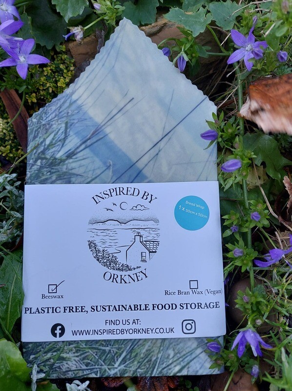 Inspired By Orkney  - Bread/Food Wrap 50cmx50cm (Beeswax/Rice Bran)