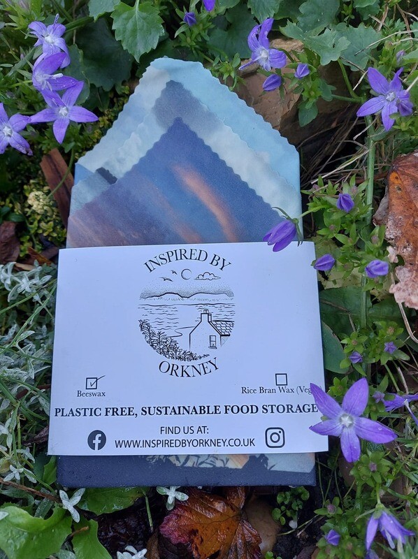 Inspired By Orkney Bespoke Food Wraps - Set of 3 (Beeswax/Rice Bran)