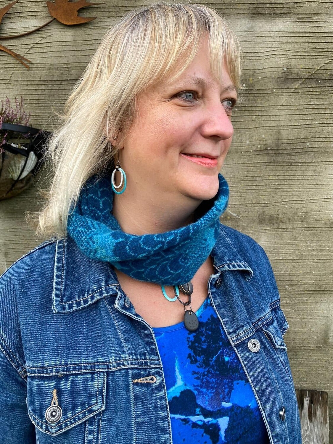 Twisted Neck Cosie & Headband - 'New Wave - Teal'