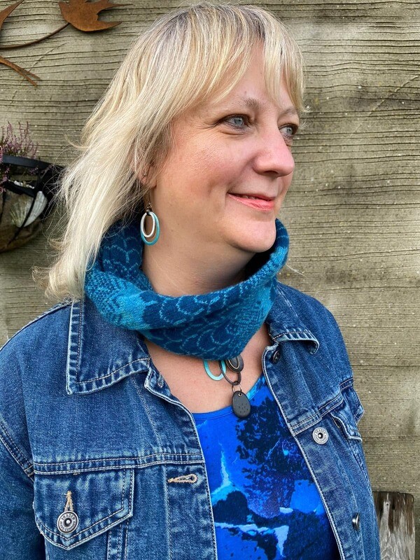 Twisted Neck Cosie & Headband - 'New Wave - Teal'
