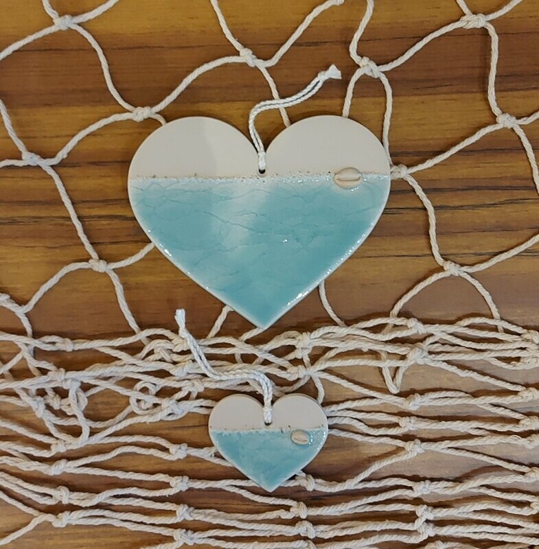 Handmade Ceramic 'Reflections Bay' Hearts