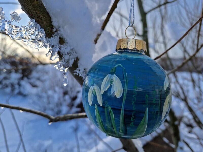 Bespoke Snowdrop Bauble by Fishing Float Art