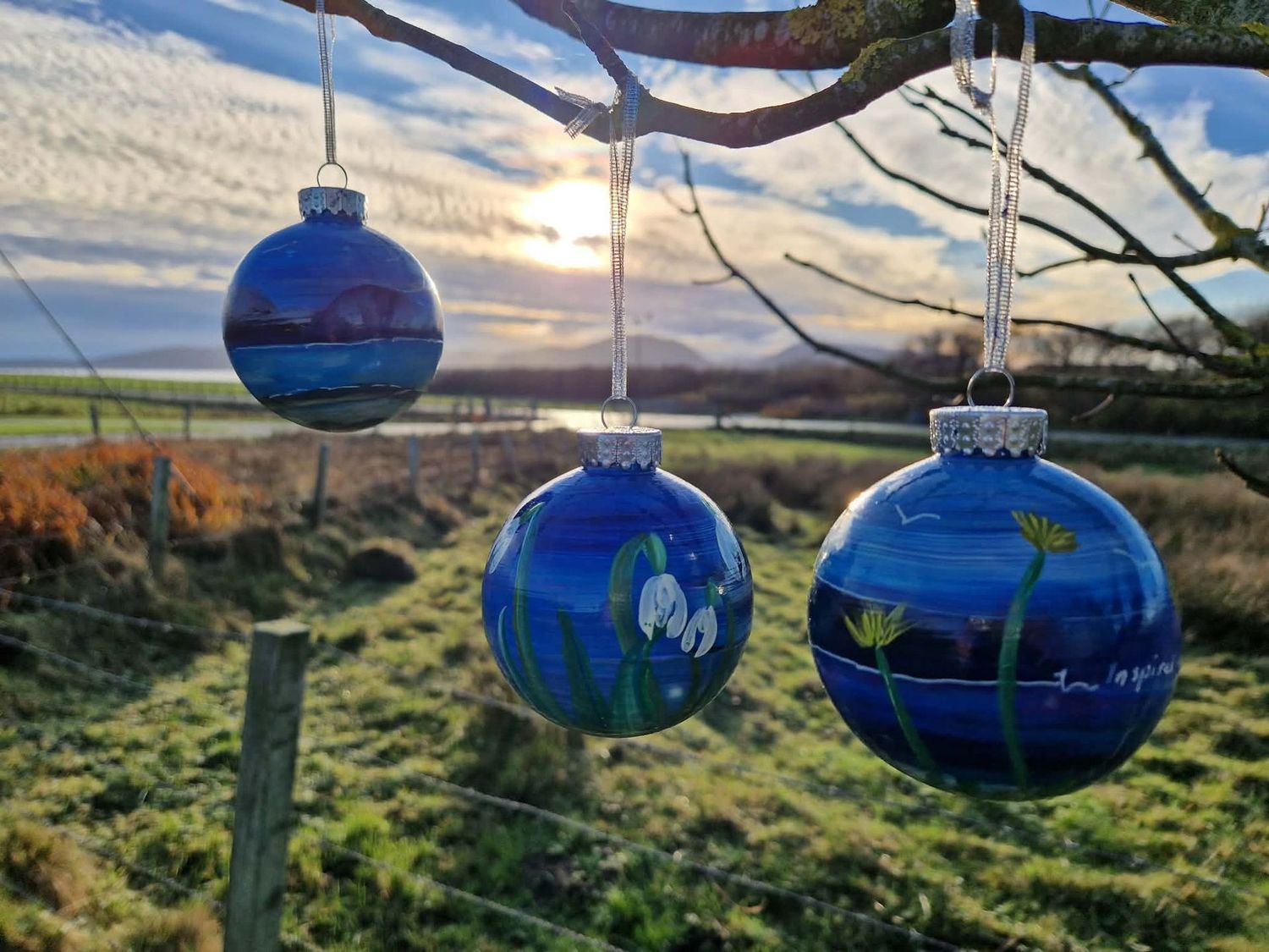 Bespoke Snowdrop & Hoy Baubles by Fishing Float Art Bespoke Snowdrop & Hoy Baubles by Fishing Float Art