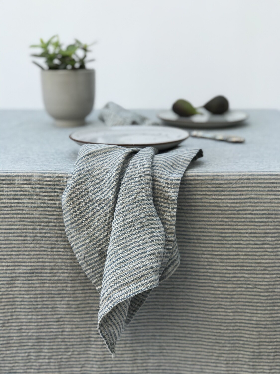 Blue Pin Stripe Linen Kitchen Towel