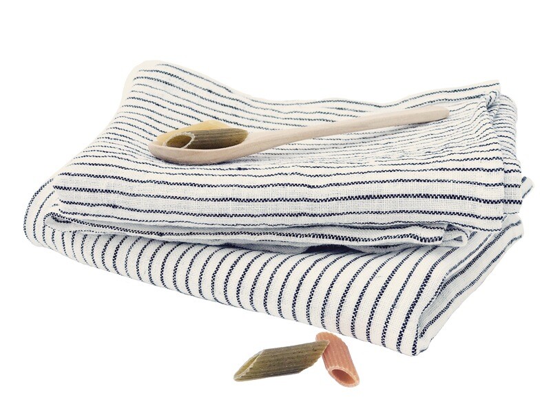 Black White Pin Stripe Kitchen Towel