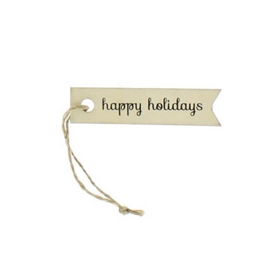 Gift Wood Happy Holidays Tags