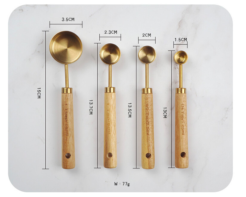 Gold Stainless Steel Measuring Spoons
