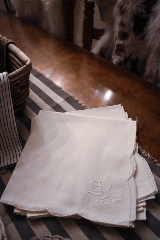 Vintage Napkin Set With Embroidery