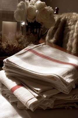 French Striped Linen Towels