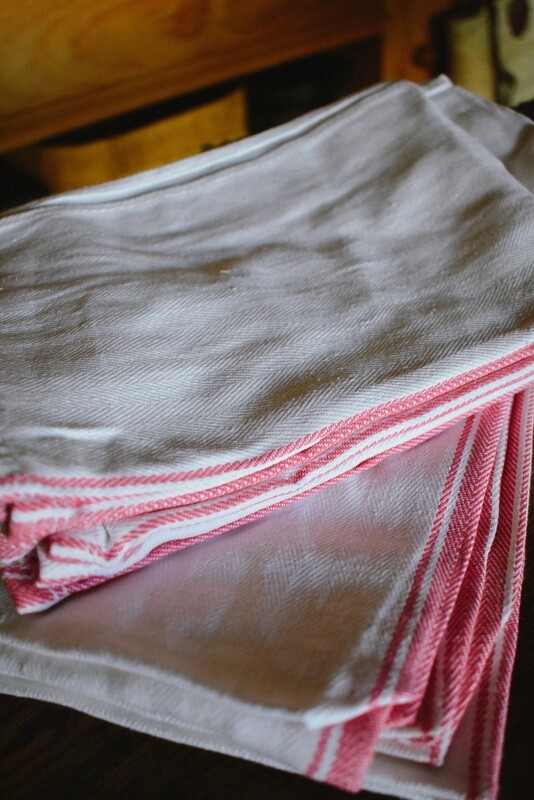 Classic Kitchen Towel Red Stripes