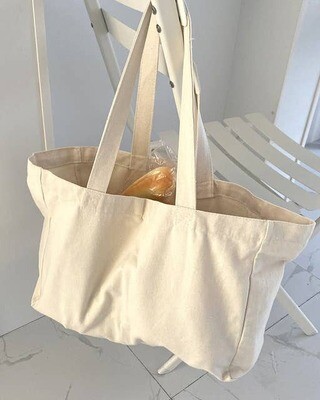Canvas Market Bag with Pockets