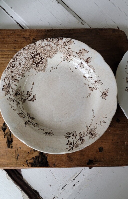 Ironstone Brown Transferware Plate