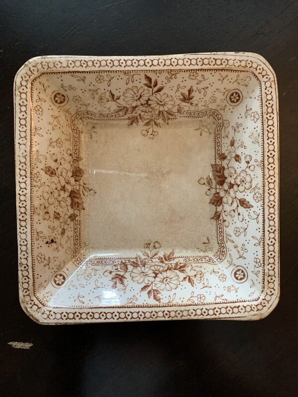Ironstone Square Transferware Tray