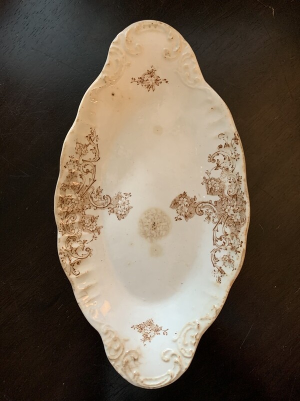 Ironstone Brown Transferware Tray