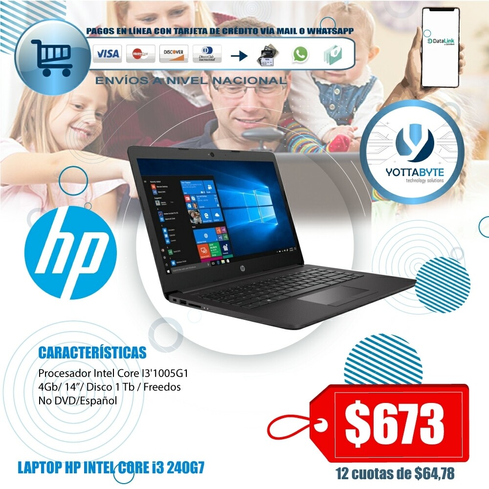 Laptop HP intel core i3 240G7