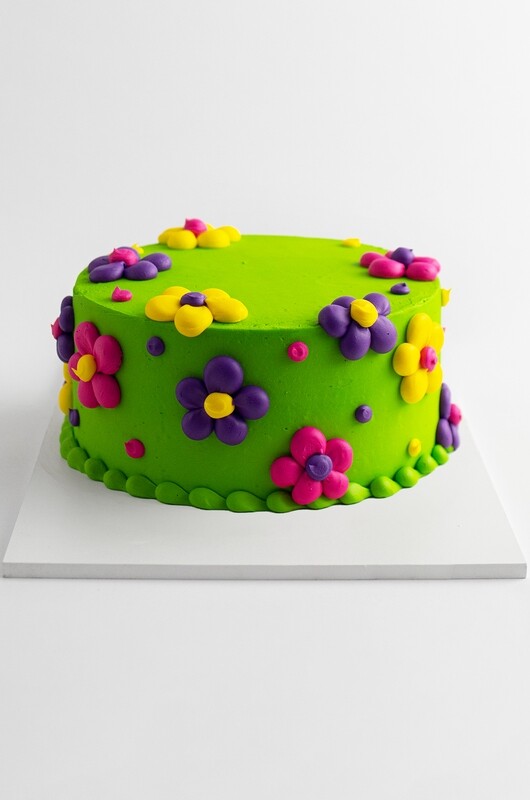 Flower Power 10 Inch Round Cake