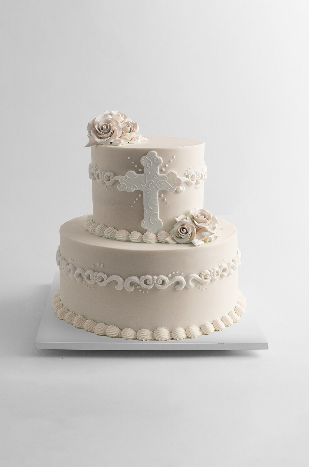 Religious Cross Cake 2 Tier