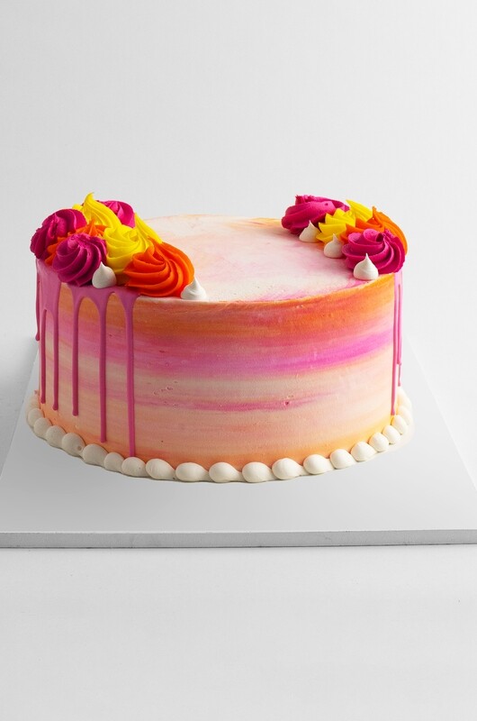 Wild Watercolors 10 Inch Round Cake