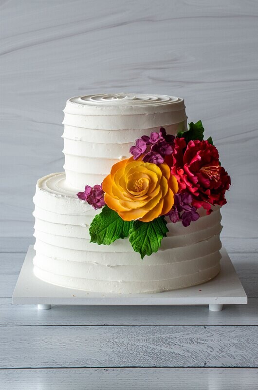 Buttercream Blossom 2 Tier Cake
