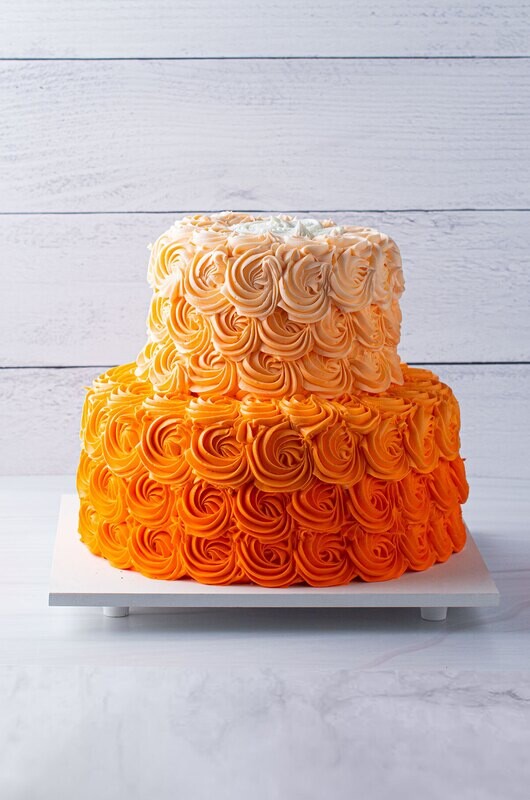 Dreamsicle Rosette 2 Tier Cake