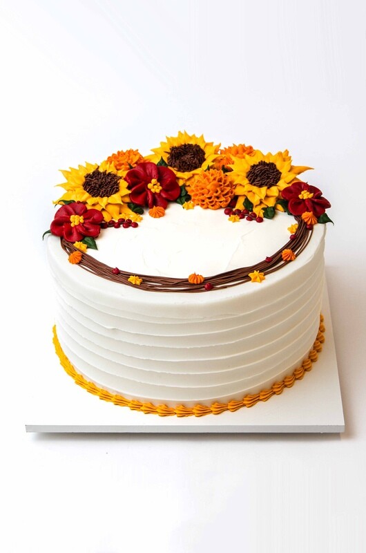 Fall Floral Wreath 10 Inch Cake