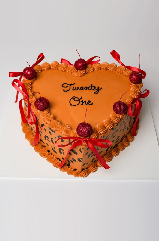 Cheetah Heart Cake